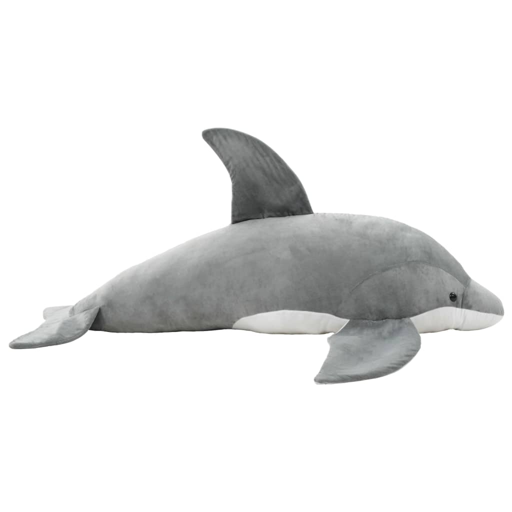 vidaXL Delfin de jucărie, gri, pluș vidaXL