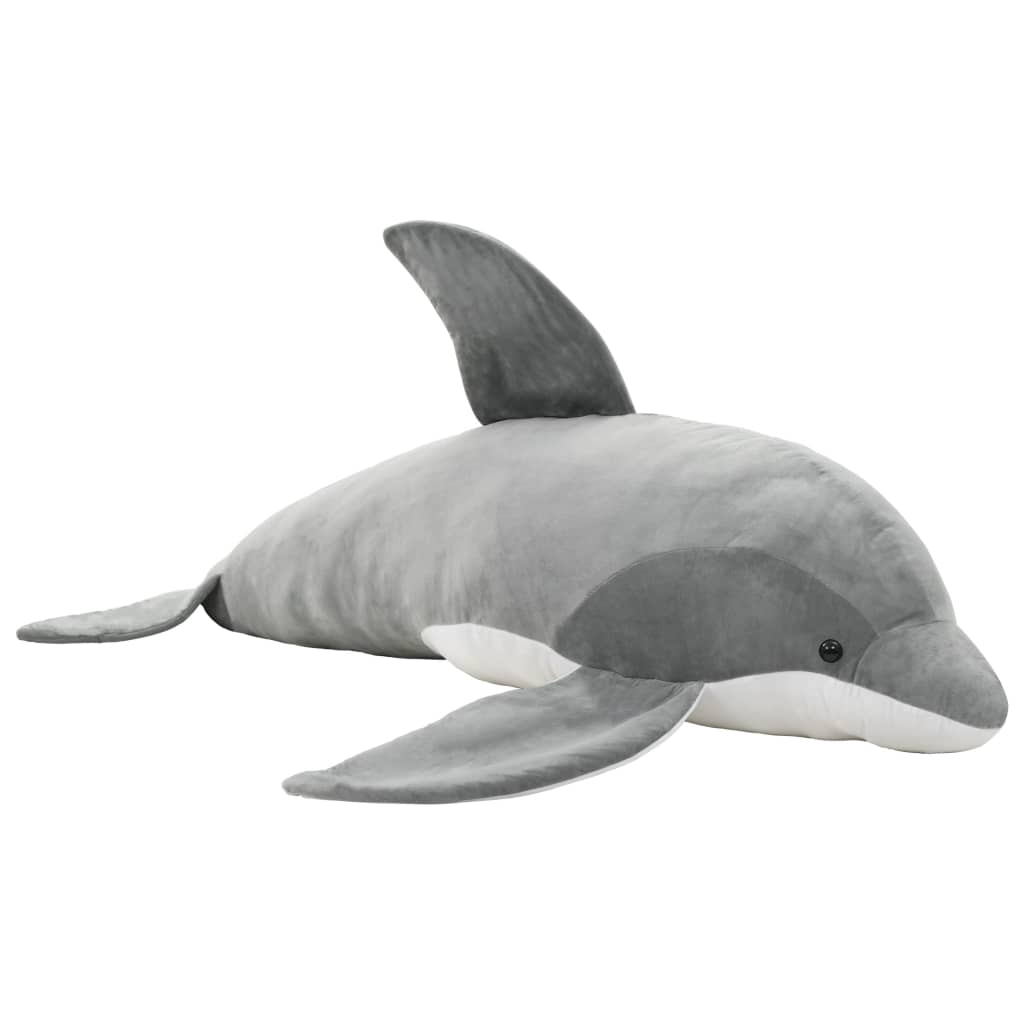 VidaXL - vidaXL Knuffel dolfijn pluche grijs