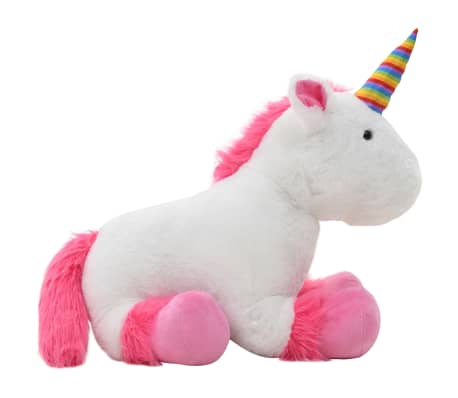 vidaXL Unicorn Cuddly Toy Plush Pink and White