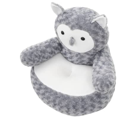 vidaXL Owl Cuddly Toy Plush Grey