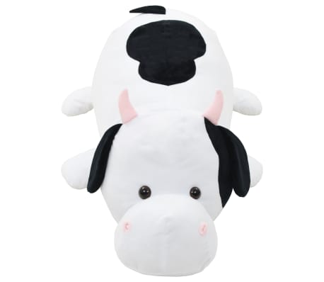 vidaXL Vache en peluche Blanc et Noir