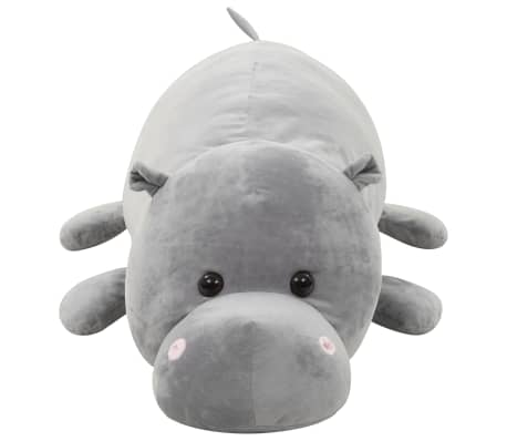 vidaXL Giocattolo di Peluche Ippopotamo Grigio