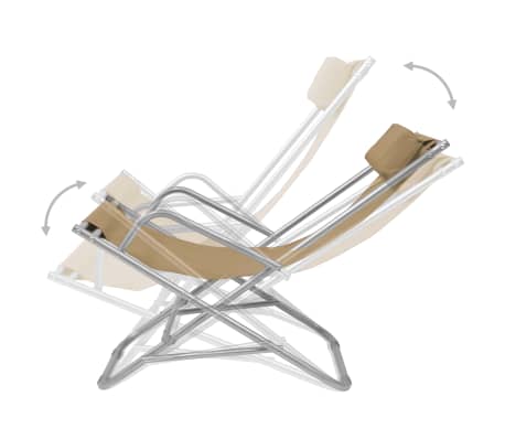 vidaXL Terrasstoelen verstelbaar 2 st staal taupe