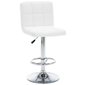 vidaXL Baro taburetės, 2vnt., baltos, dirbtinė oda