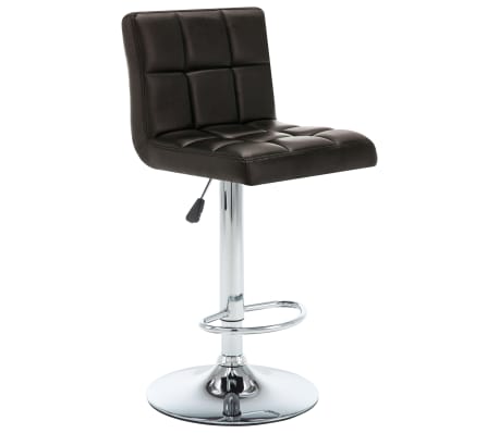 vidaXL Krzesła barowe, 2 szt., brązowe, sztuczna skóra