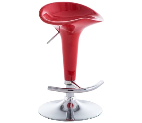 vidaXL Barové stoličky 2 ks, červené, plast