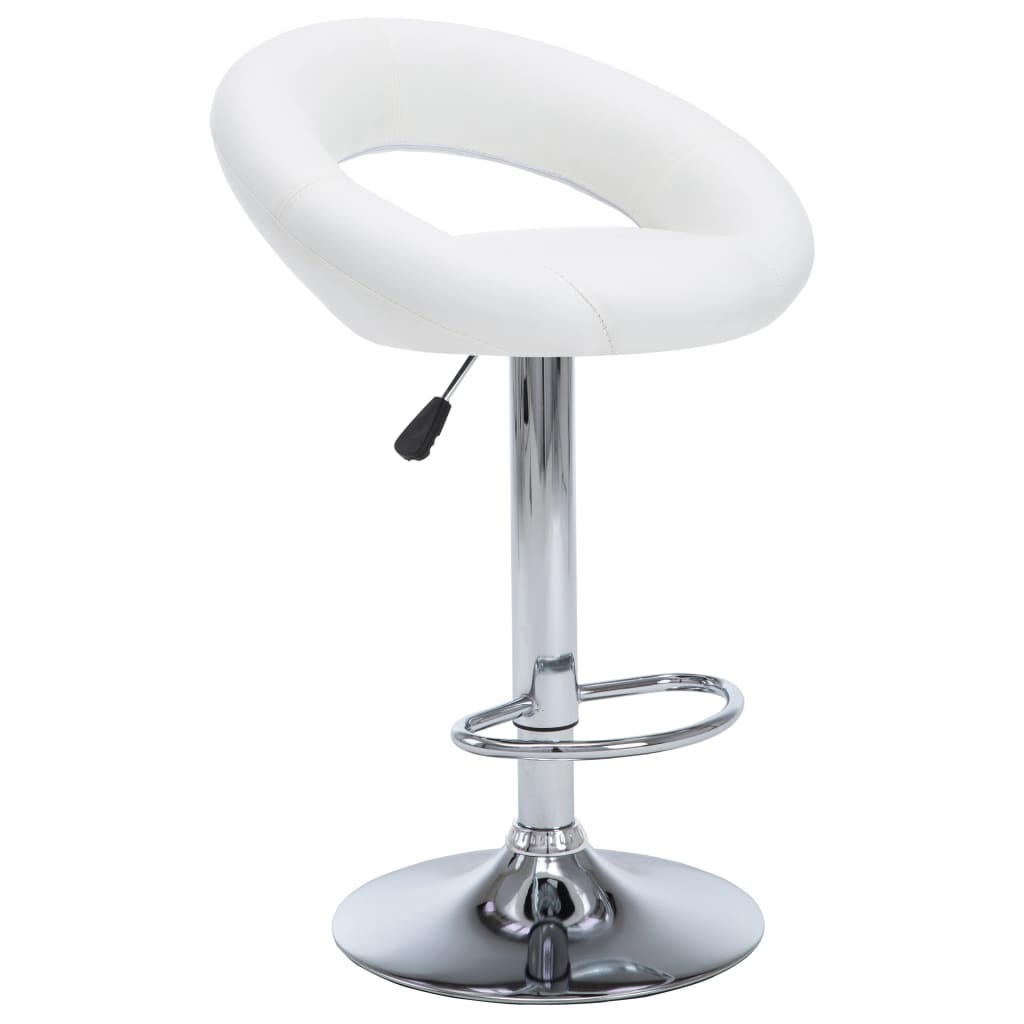 vidaXL Tabourets de bar 2 pcs Blanc Similicuir