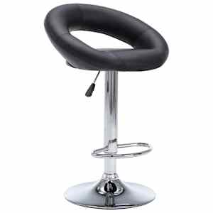 vidaXL Baro taburetės, 2vnt., juodos, dirbtinė oda