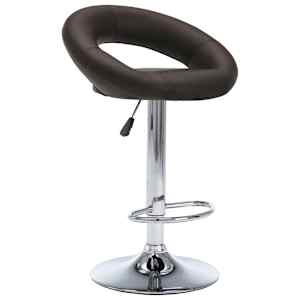 vidaXL Baro taburetės, 2vnt., rudos, dirbtinė oda