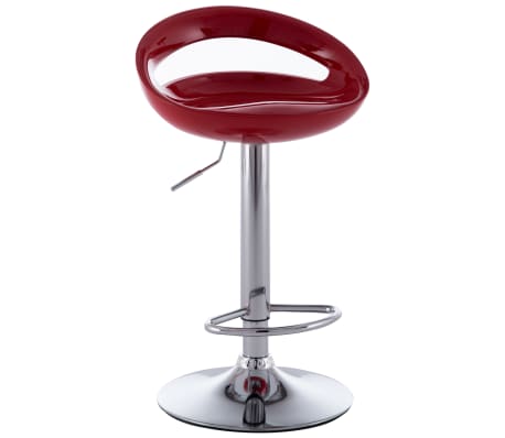 vidaXL Tabourets de bar 2 pcs Rouge Plastique