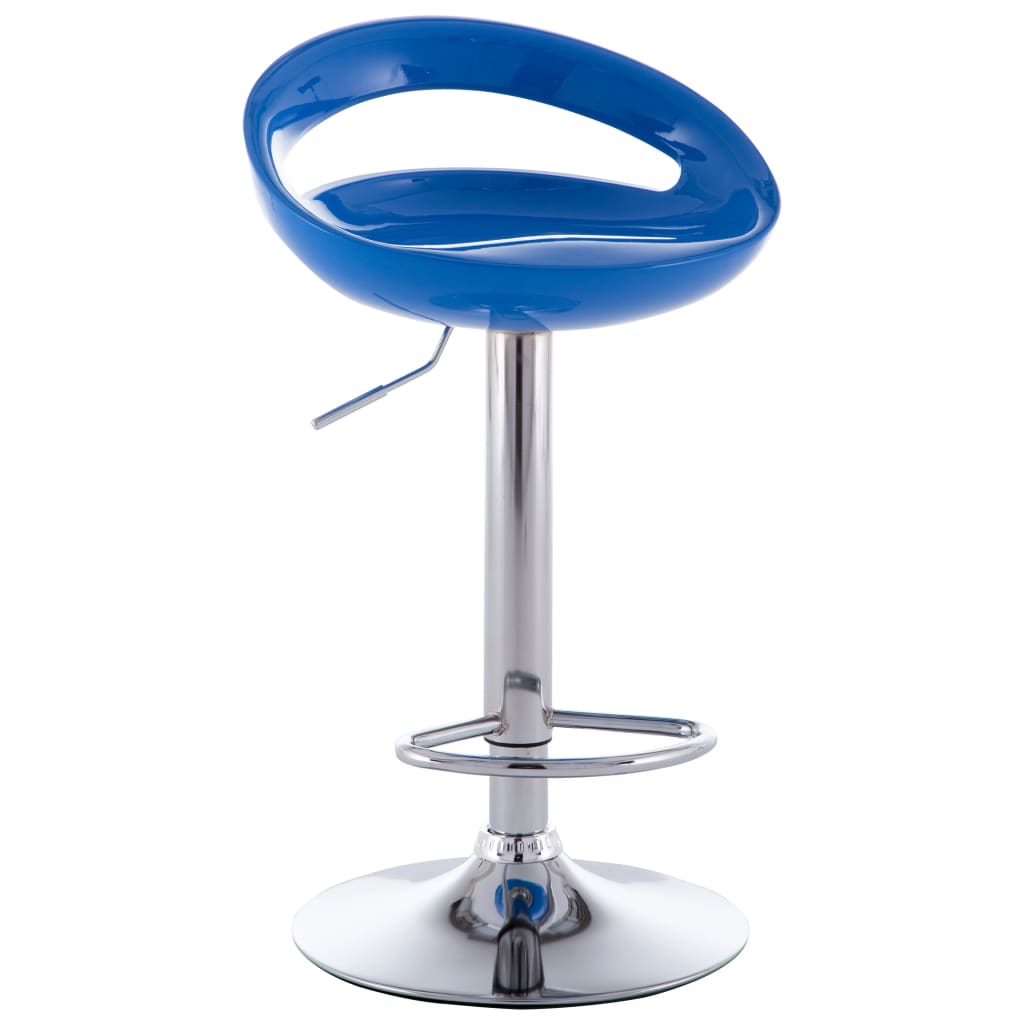 vidaXL bāra krēsli, 2 gab., zila plastmasa