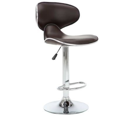 vidaXL Krzesła barowe, 2 szt., brązowe, sztuczna skóra