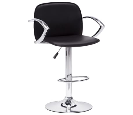 vidaXL Barski stolčki z naslonjali za roke 2 kosa črno umetno usnje
