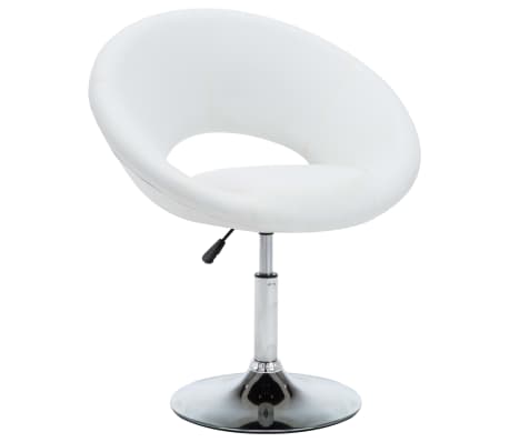vidaXL Besisukančios valgomojo kėdės, 2vnt., baltos, dirbtinė oda