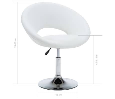 vidaXL Chaises de salle à manger pivotantes 2 pcs Blanc Similicuir vidaXL Chaises de salle à manger pivotantes 2 pcs Blanc Similicuir