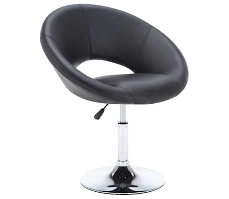 vidaXL Valgomojo kėdės, 2 vnt., juodos, dirbtinė oda, pasukamos