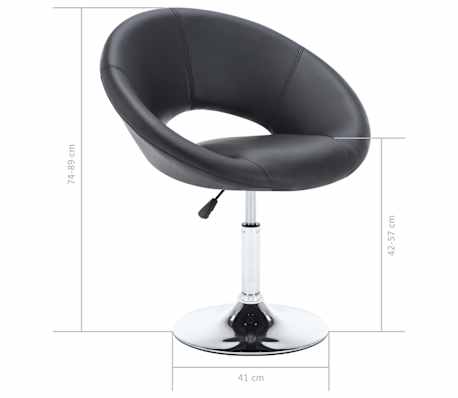vidaXL Drehbare Esszimmerstühle 2 Stk. Kunstleder 74x63,5x89 cm Schwarz vidaXL Drehbare Esszimmerstühle 2 Stk. Kunstleder 74x63,5x89 cm Schwarz