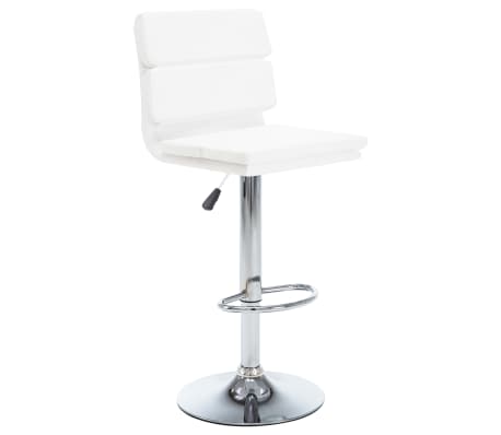 vidaXL Obrotowe krzesła barowe, 2 szt., białe, sztuczna skóra