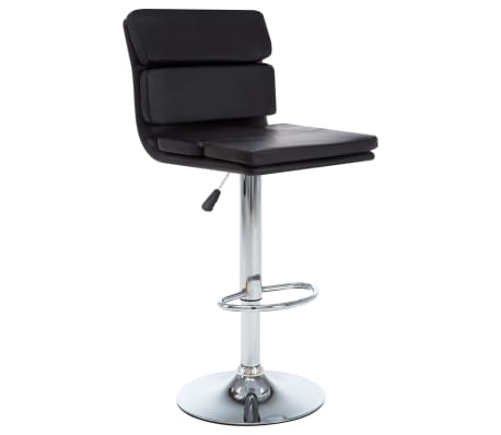 vidaXL Obrotowe krzesła barowe, 2 szt., czarne, sztuczna skóra