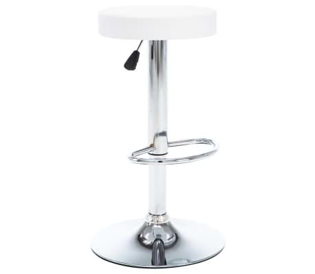 vidaXL Besisukančios baro kėdės, 2 vnt., baltos, dirbtinė oda