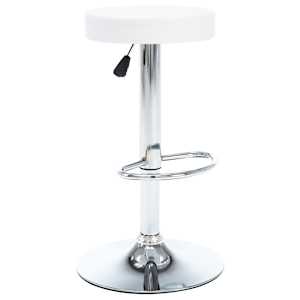 vidaXL Besisukančios baro kėdės, 2 vnt., baltos, dirbtinė oda