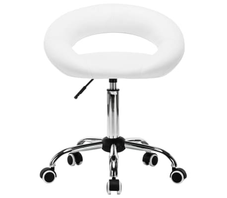 vidaXL Krzesło kosmetyczne, obrotowe, sztuczna skóra, białe