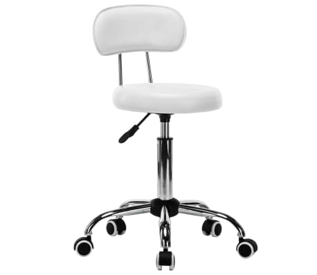 vidaXL Krzesła kosmetyczne, 2 szt., obrotowe, sztuczna skóra, białe