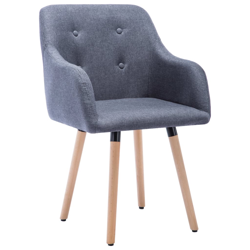 

vidaXL Eetkamerstoelen 2 st stof donkergrijs