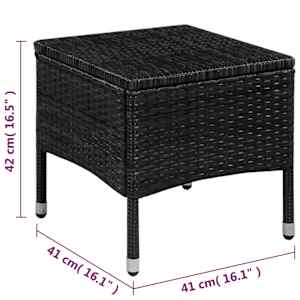3dílný bistro set polyratan černý - obrázek 5