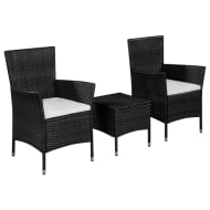 vidaXL Bistroset poly rattan zwart