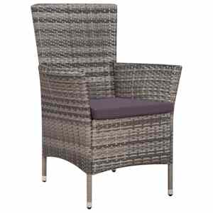 3dílný bistro set polyratan šedý - obrázek 2