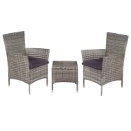 vidaXL Bistroset poly rattan grijs
