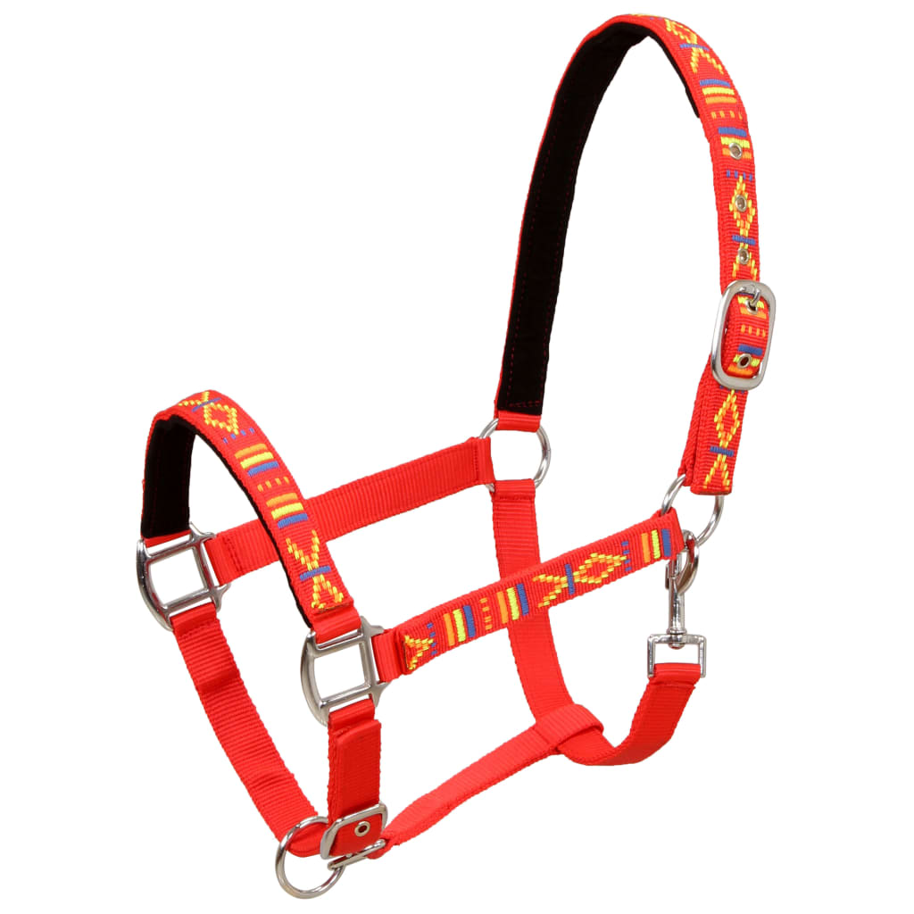 vidaXL hovedtøj til heste 2 stk. nylon fuldstørrelse rød