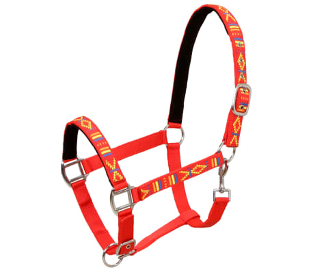 vidaXL Cabezadas de caballo nylon tamaño grande rojo 2 unidades