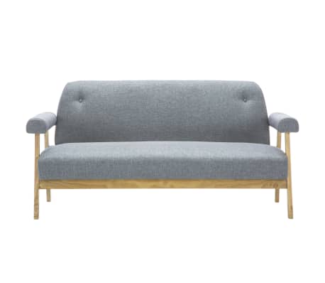 vidaXL Trivietė sofa, šviesiai pilka, audinys