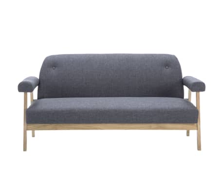 vidaXL 3-Sitzer-Sofa Stoff Dunkelgrau