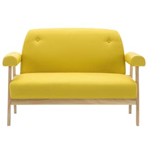 vidaXL Canap&eacute; &agrave; 2 places Tissu Jaune