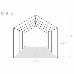 Party stan PE 5 x 8 m bílý - obrázek 9