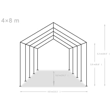 Vidaxl Partyzelt Pe 4 X 8 M Grau Vidaxl De