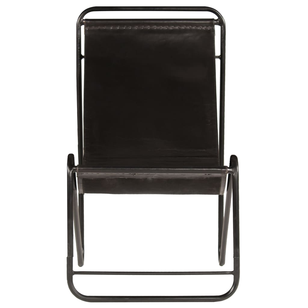 vidaXL Relaxstoel 50x78x90 cm echt leer zwart
