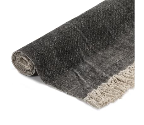 vidaXL Kilim Rug Cotton 200x290 cm Anthracite