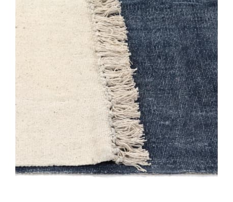 vidaXL Teppich Chindi Denim 160x230cm Blau Flickenteppich Handwebteppich