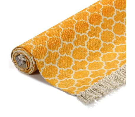 vidaXL Tapis Kilim Coton 120 x 180 cm avec motif Jaune