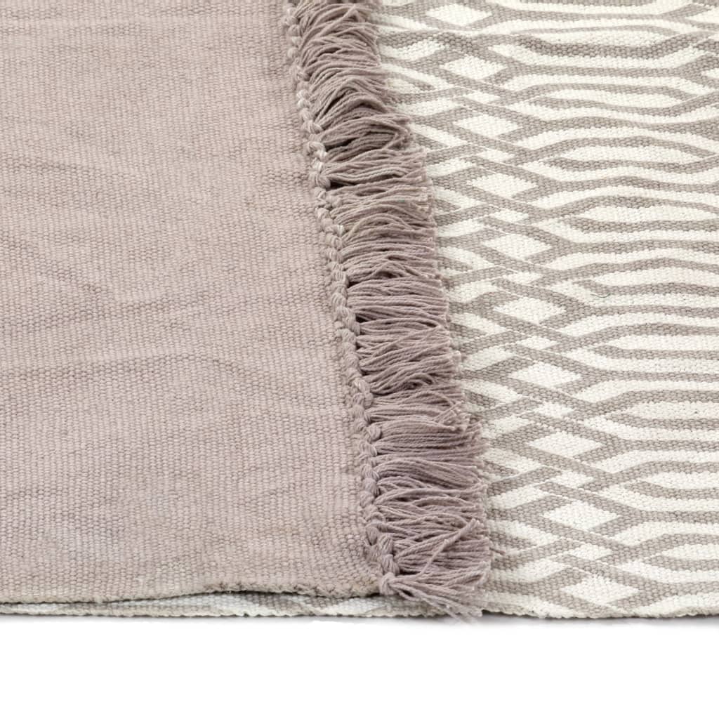 Tappeto Kilim In Cotone 120x180 Cm Con Motivi Grigio Talpa VidaXL 13 width=274