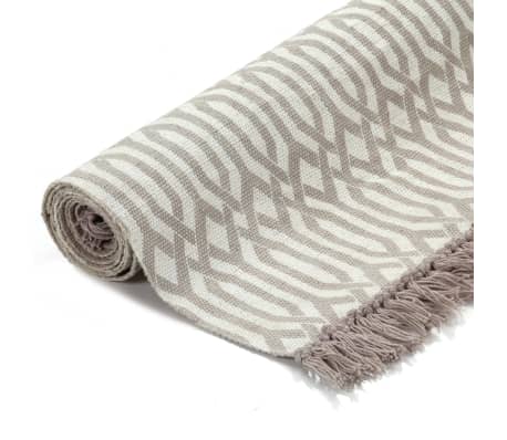 vidaXL Kilim Rug Cotton 120x180 cm with Pattern Taupe