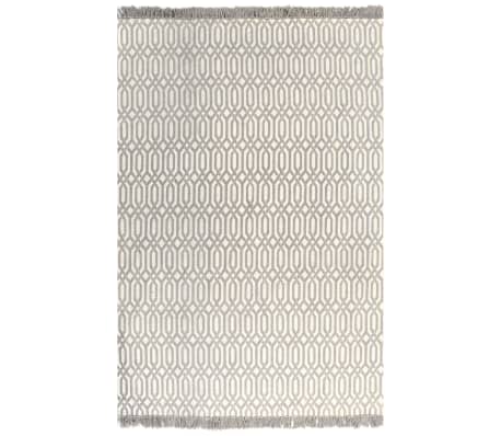 vidaXL Alfombra de algodón Kilim con estampado gris topo 160x230 cm