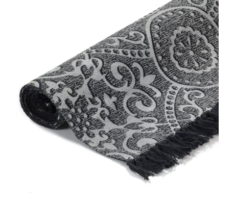 vidaXL Tapete Kilim em algodão 160x230 cm com padrão cinzento