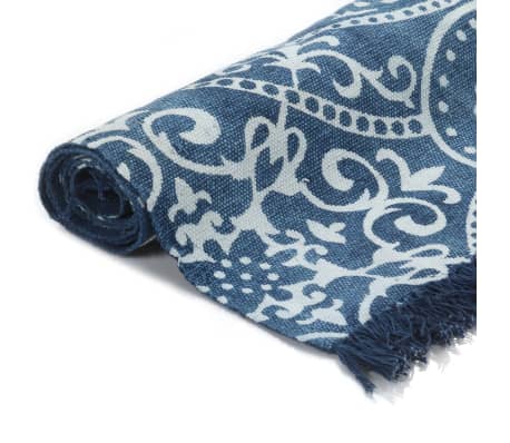 vidaXL Tapis Kilim Coton 160 x 230 cm avec motif Bleu