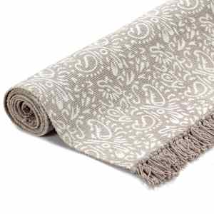 vidaXL Κιλίμι με Σχέδια Taupe 120 x 180 εκ. Βαμβακερό