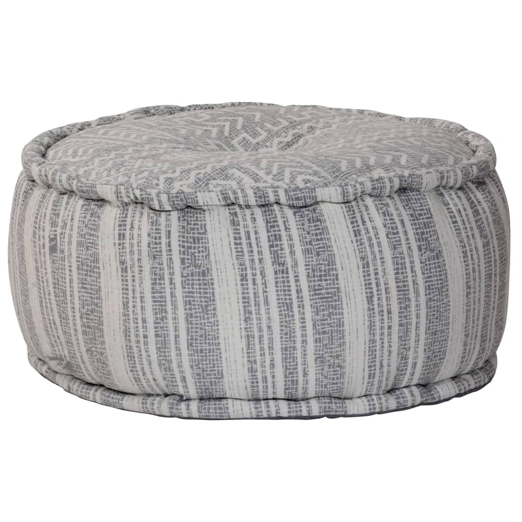 Pouf fait à la main avec motif Bleu 50x25 cm Coton